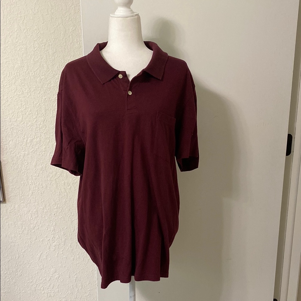 St. John's Bay Red Polo Shirt Relaxed Fit Knit